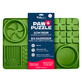 Paw Puzzle Silicone Slow Feeding Mat - Large Green