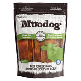 Front view of MooDog Beef Cheek Strips Bars, 6-pack Wholesale