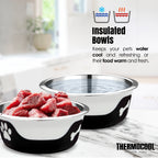 Thermocool Insulated Pet Bowls, No-Skid Base (Black)