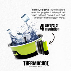 Thermocool Insulated Pet Bowls, No-Skid Base (Green)