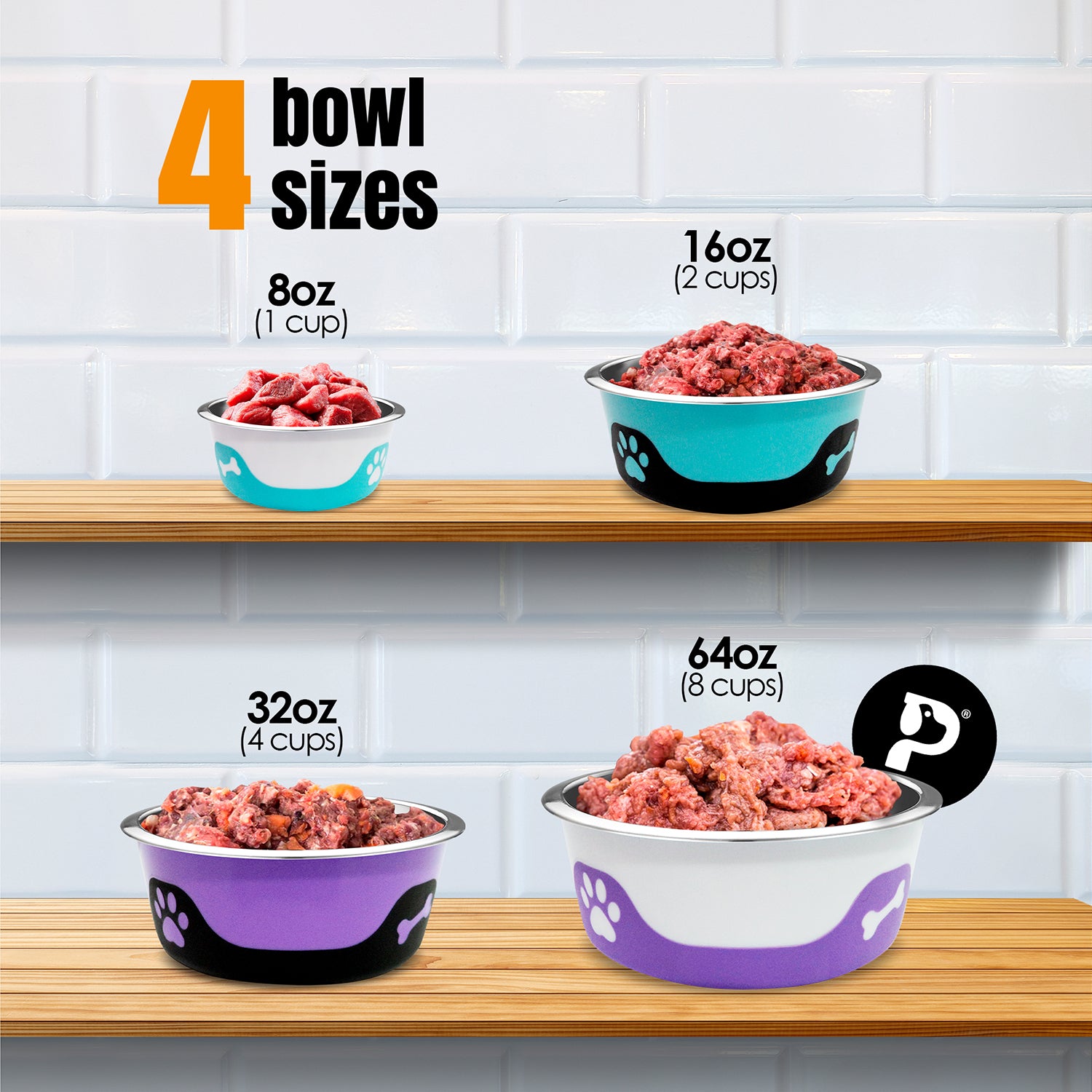 Thermocool Insulated Pet Bowls, No-Skid Base (Orange)