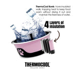 Thermocool Insulated Pet Bowls, No-Skid Base (Pink)