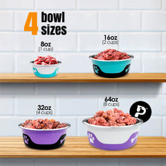 Thermocool Insulated Pet Bowls, No-Skid Base (Purple)