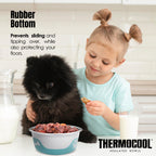 Thermocool Insulated Pet Bowls, No-Skid Base (Light Blue)