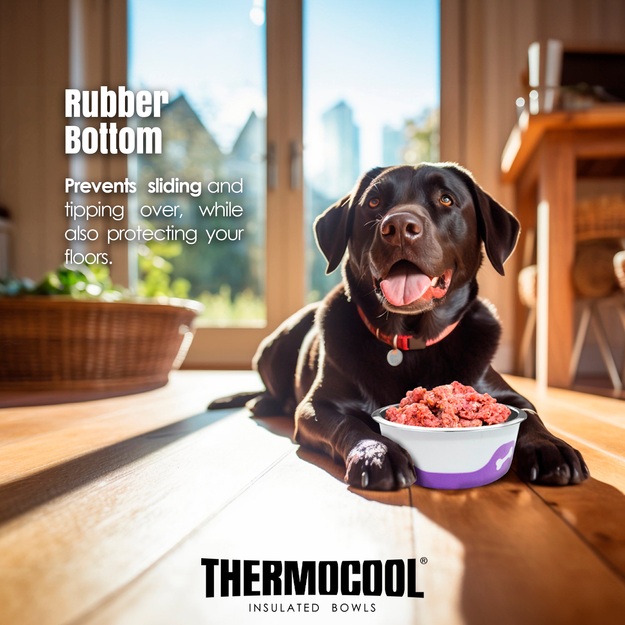 Thermocool Insulated Pet Bowls, No-Skid Base (Light Purple)