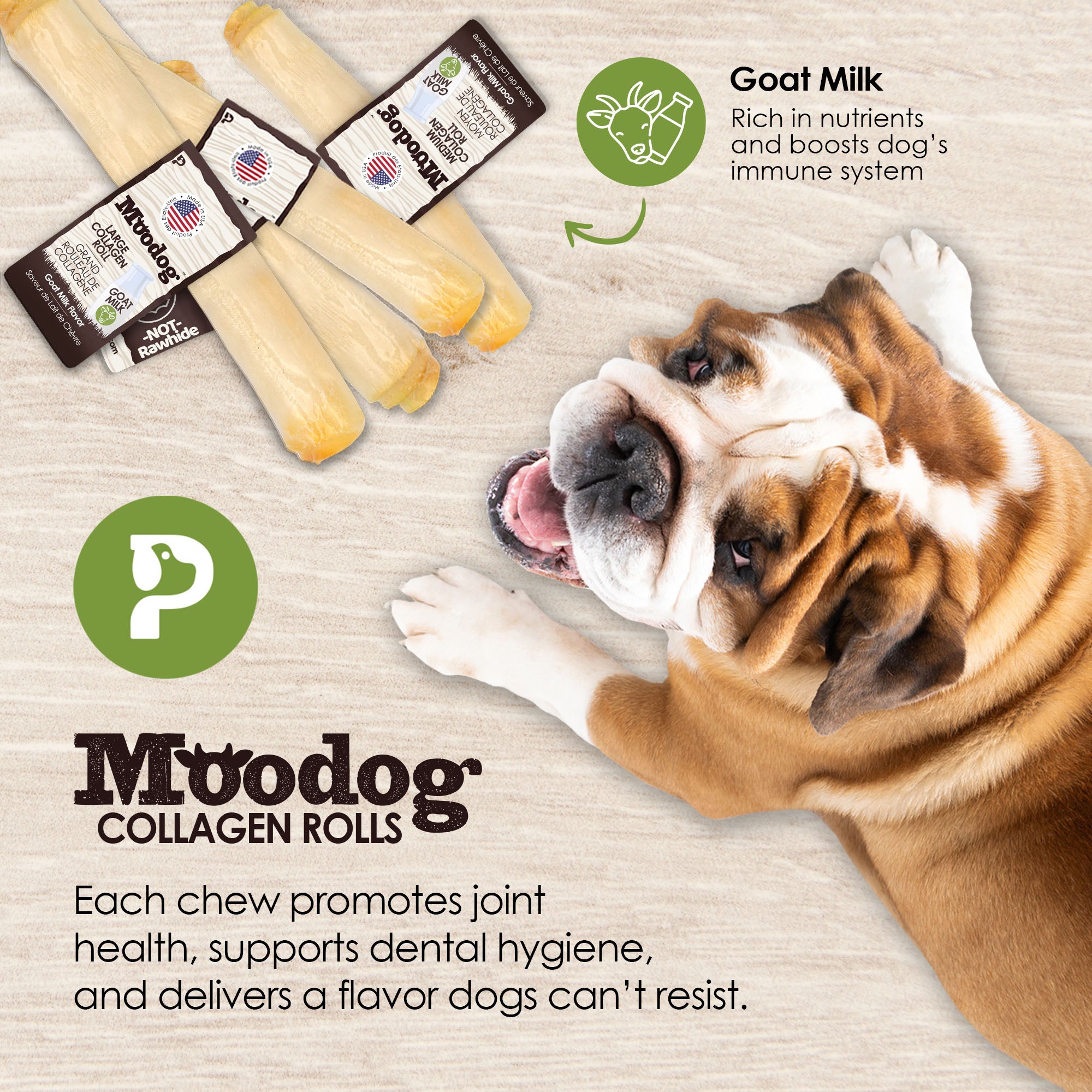 MooDog Beef Corium Collagen roll (Goat milk)