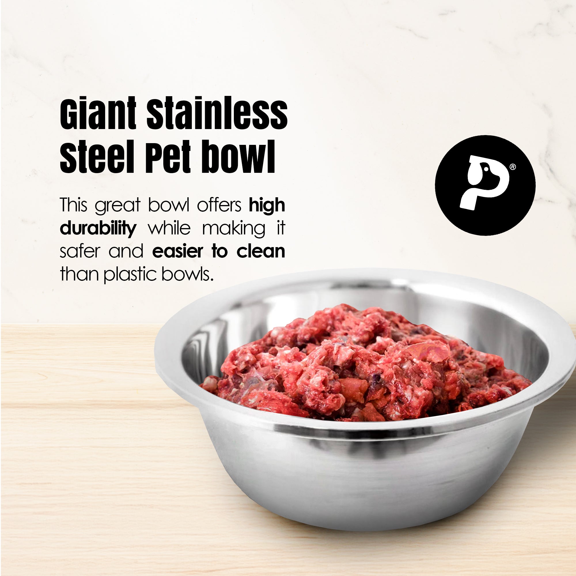 Stainless Steel Pet Bowl Giant - 384oz. (12QT) Secondary image