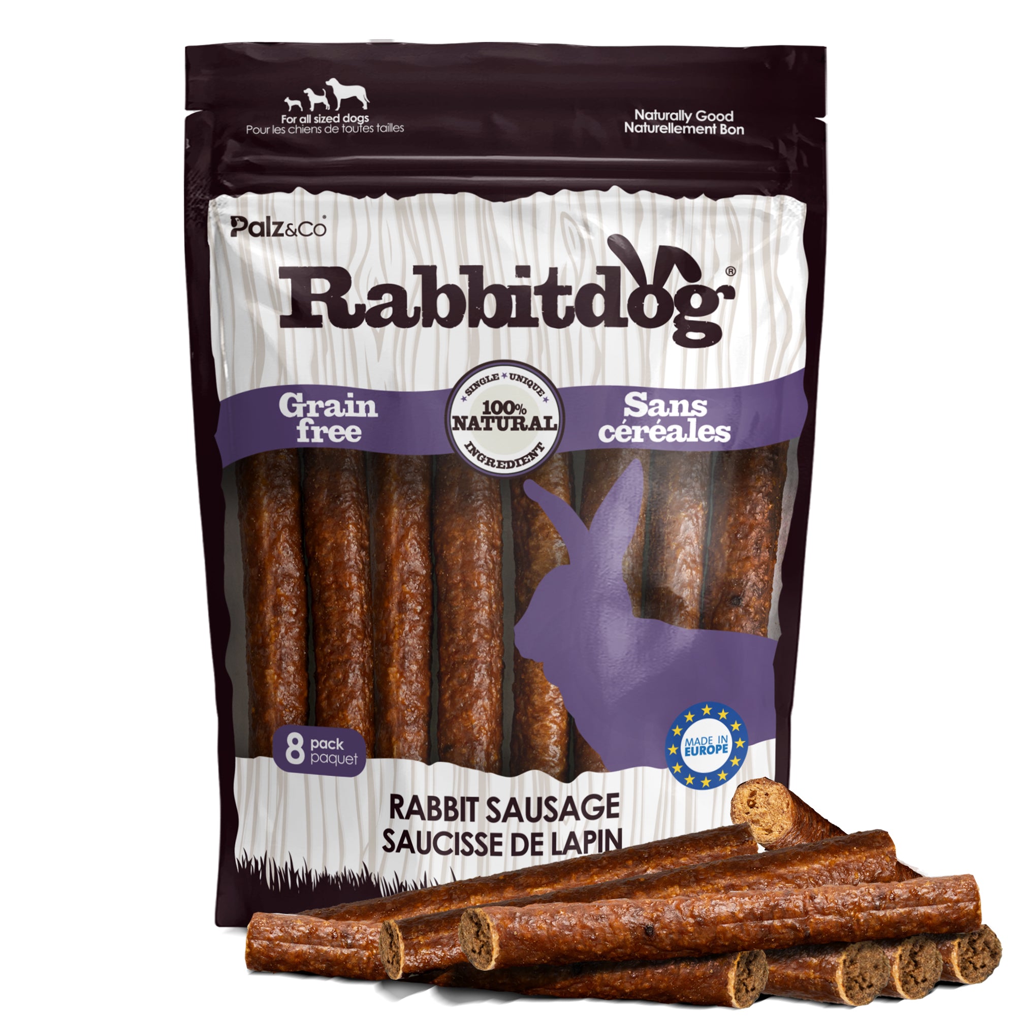 Rabbitdog Rabbit Sausage Dog Treats - 8 & 20 Pack Main image