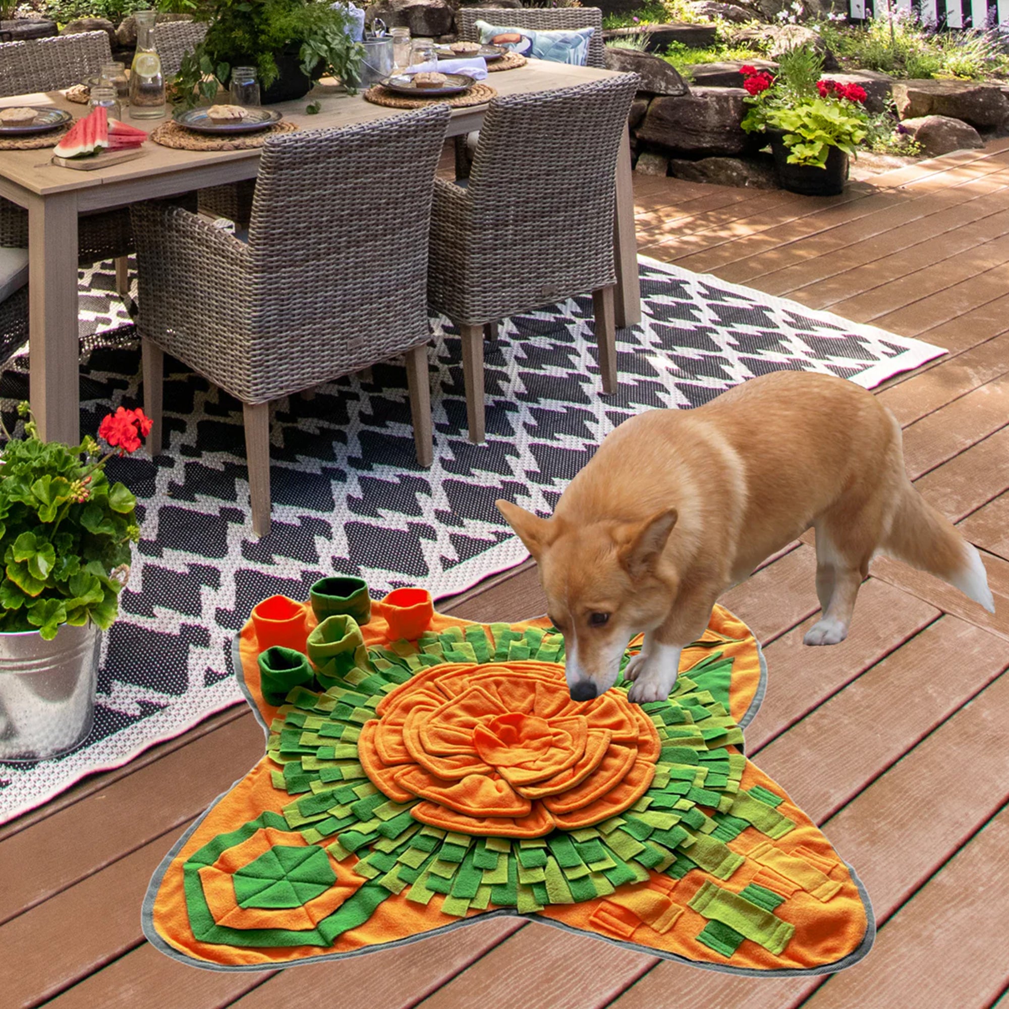 Snuffle Interactive Dog & Cat Feeding Mat - Forest Green