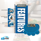 ArchStone Pet - Pet Dining Mat - Blue, Pawprint Shape