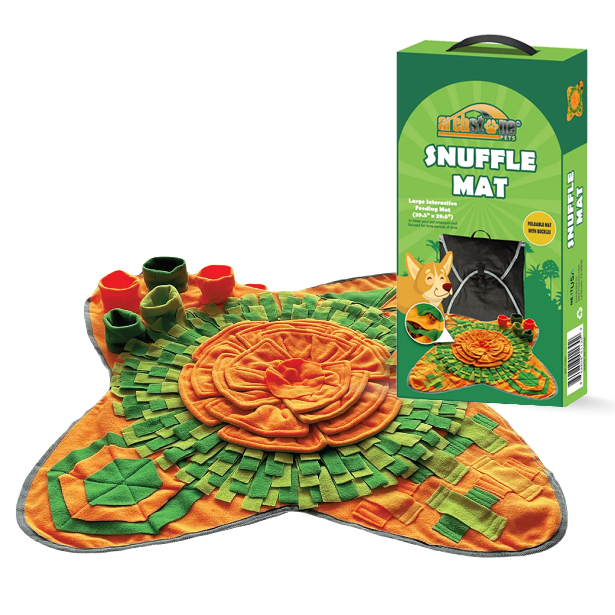 Snuffle Interactive Dog & Cat Feeding Mat - Forest Green