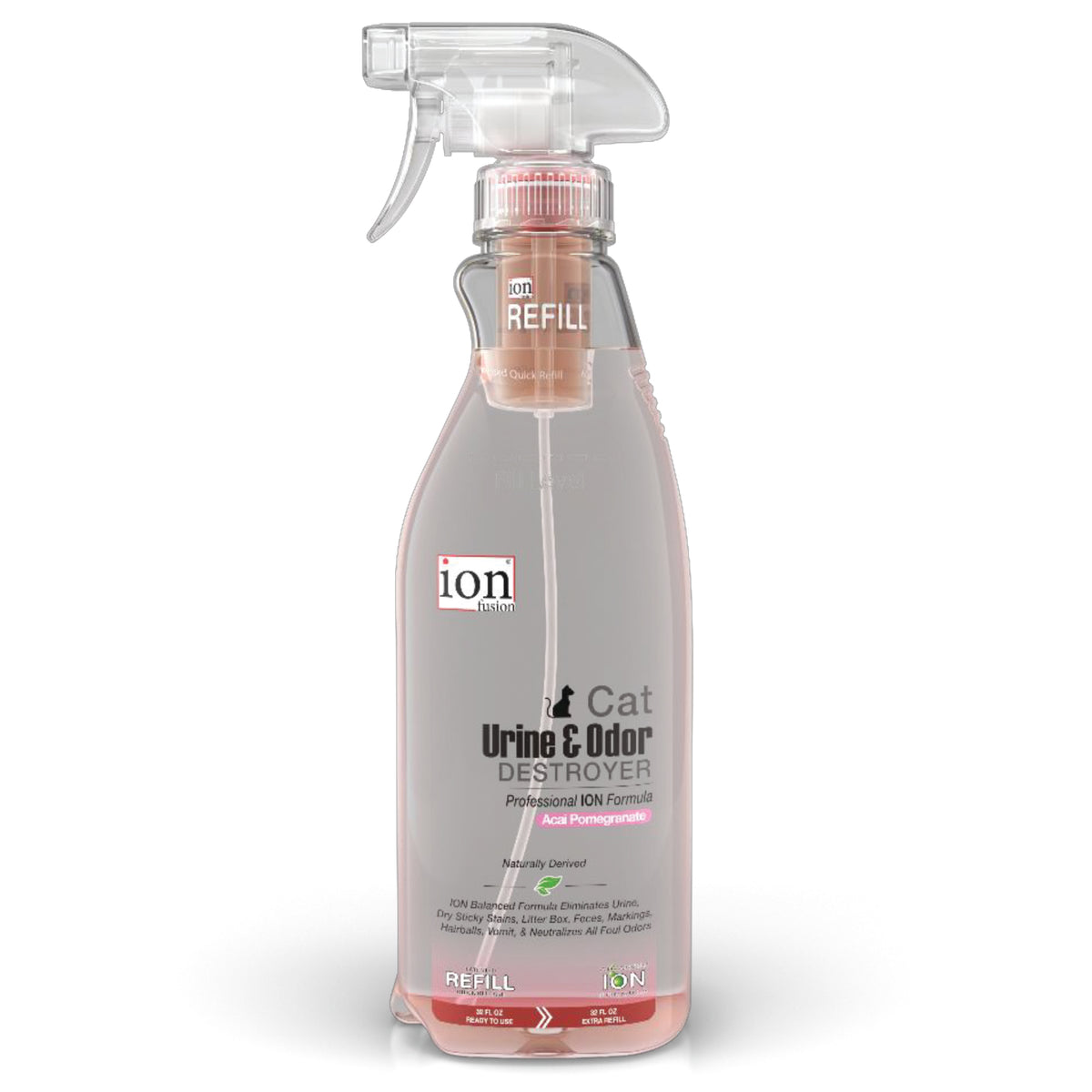 Ion Fusion Cat Urine and Odor Destroyer 32 oz, Acai Pomegranate