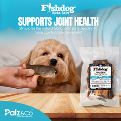 Fishdog Tuna Skin Dog Treats – Wild-Caught, Omega-3 Rich Fish Skin Chews – All-Natural, Grain-Free, Single Ingredient Snack – 2.5 oz (70g) by Palz&Co