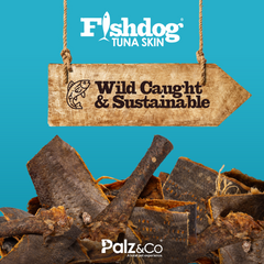 Fishdog Tuna Skin Dog Treats – Wild-Caught, Omega-3 Rich Fish Skin Chews – All-Natural, Grain-Free, Single Ingredient Snack – 2.5 oz (70g) by Palz&Co
