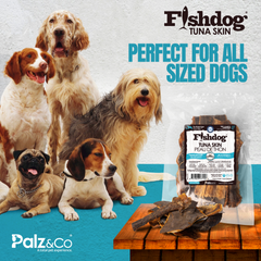 Fishdog Tuna Skin Dog Treats – Wild-Caught, Omega-3 Rich Fish Skin Chews – All-Natural, Grain-Free, Single Ingredient Snack – 2.5 oz (70g) by Palz&Co