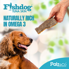 Fishdog Tuna Skin Dog Treats – Wild-Caught, Omega-3 Rich Fish Skin Chews – All-Natural, Grain-Free, Single Ingredient Snack – 2.5 oz (70g) by Palz&Co