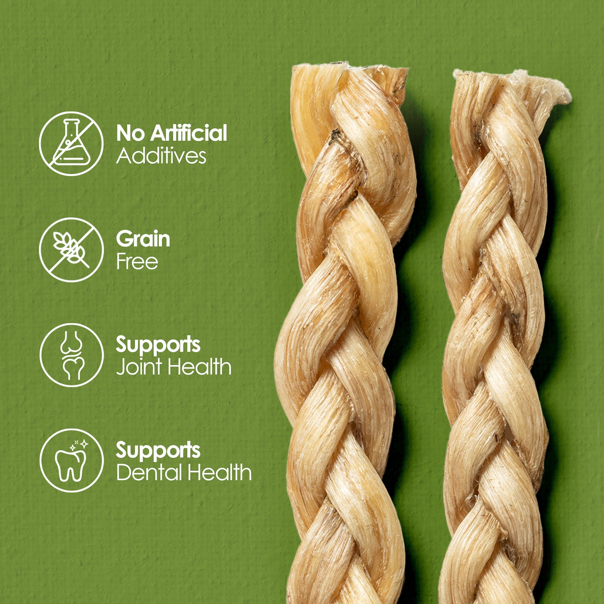 Moodog 8" Braided Beef Tendon - Pack of 2