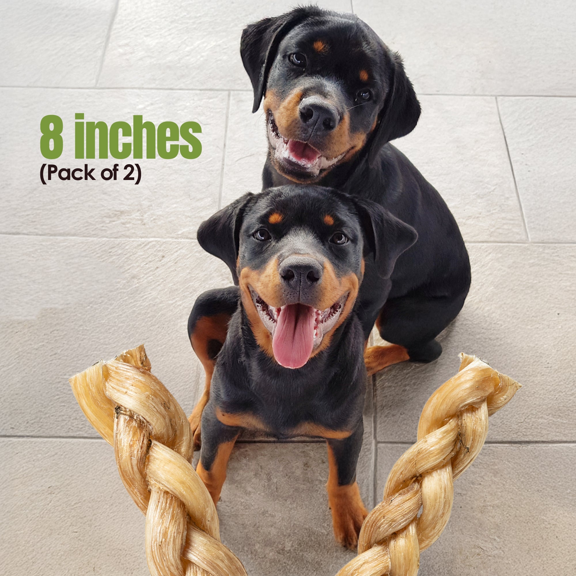 Moodog 8" Braided Beef Tendon - Pack of 2