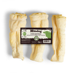 Moodog Beef Cow Ear Rolls, Pack of 3