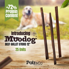 Moodog Beef Gullet Sticks 6-12", 25 Pack