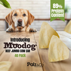 Moodog Beef Jumbo Cow Ears (Pack of 40)
