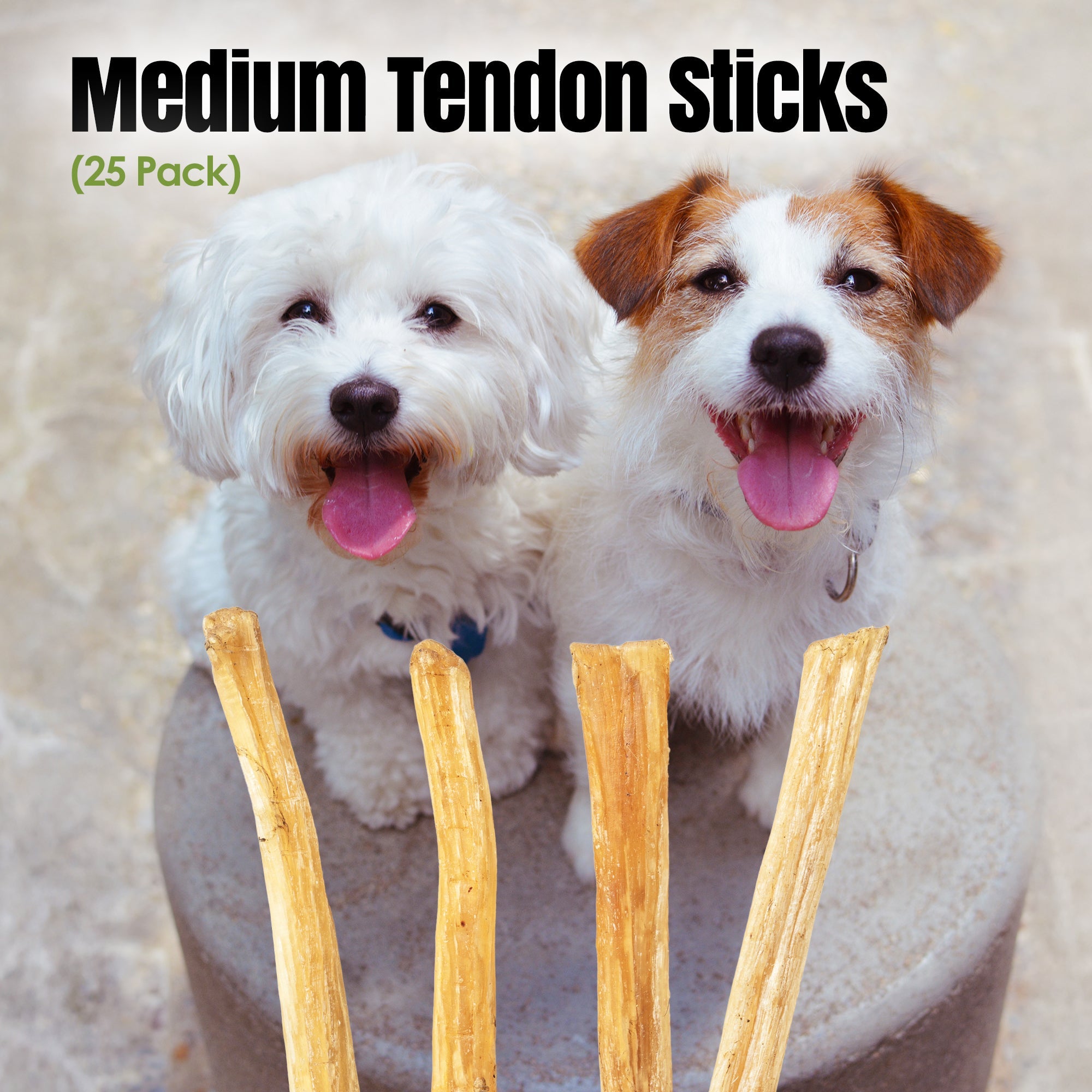 Moodog Beef Medium Tendon Stick - 25 Pack