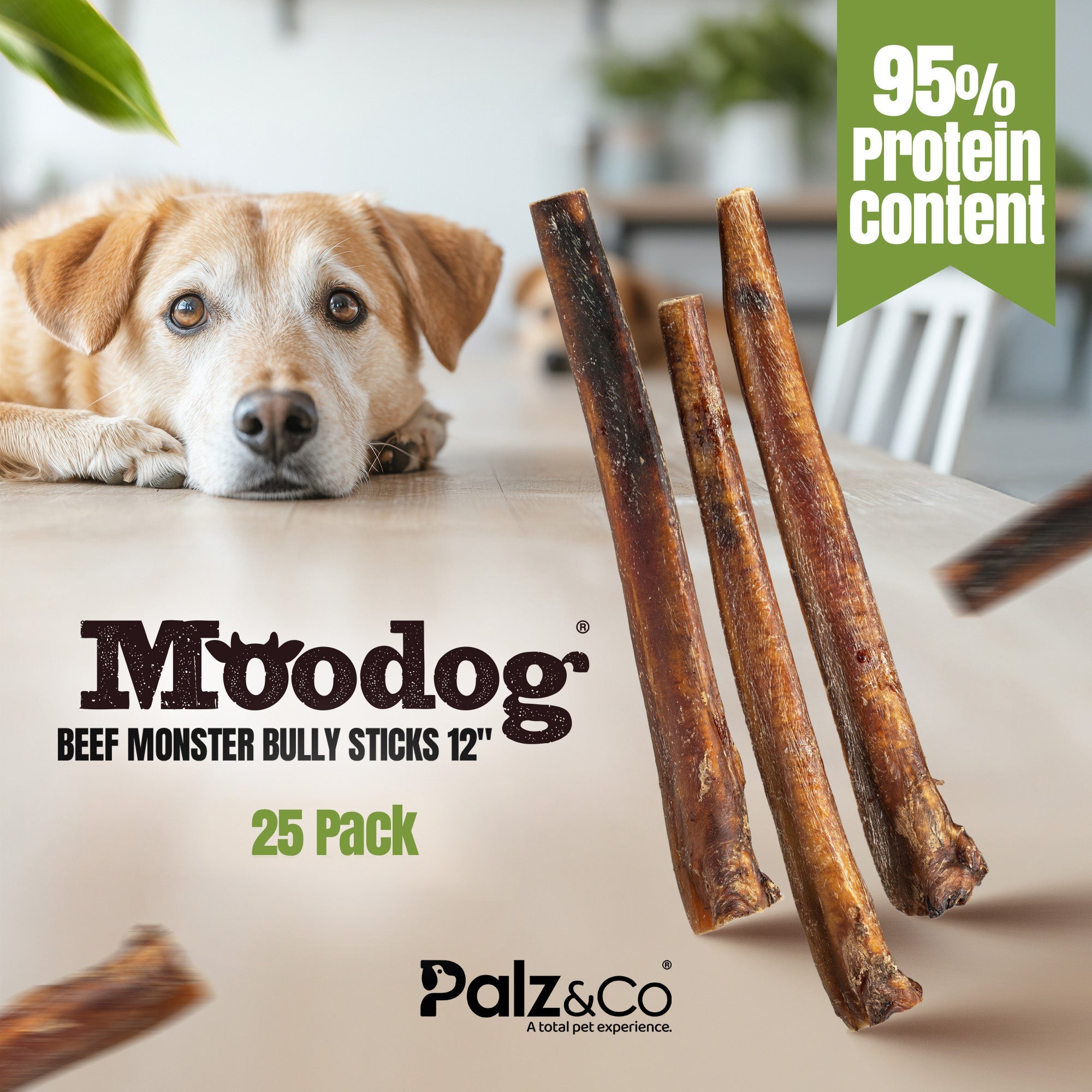 Moodog Beef Monster Bully Sticks 6"-12"- Pack of 25