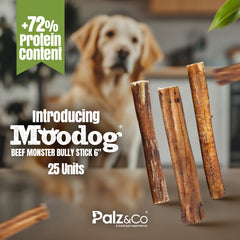 Moodog Beef Monster Bully Stick 6" & 12" - Pack of 25