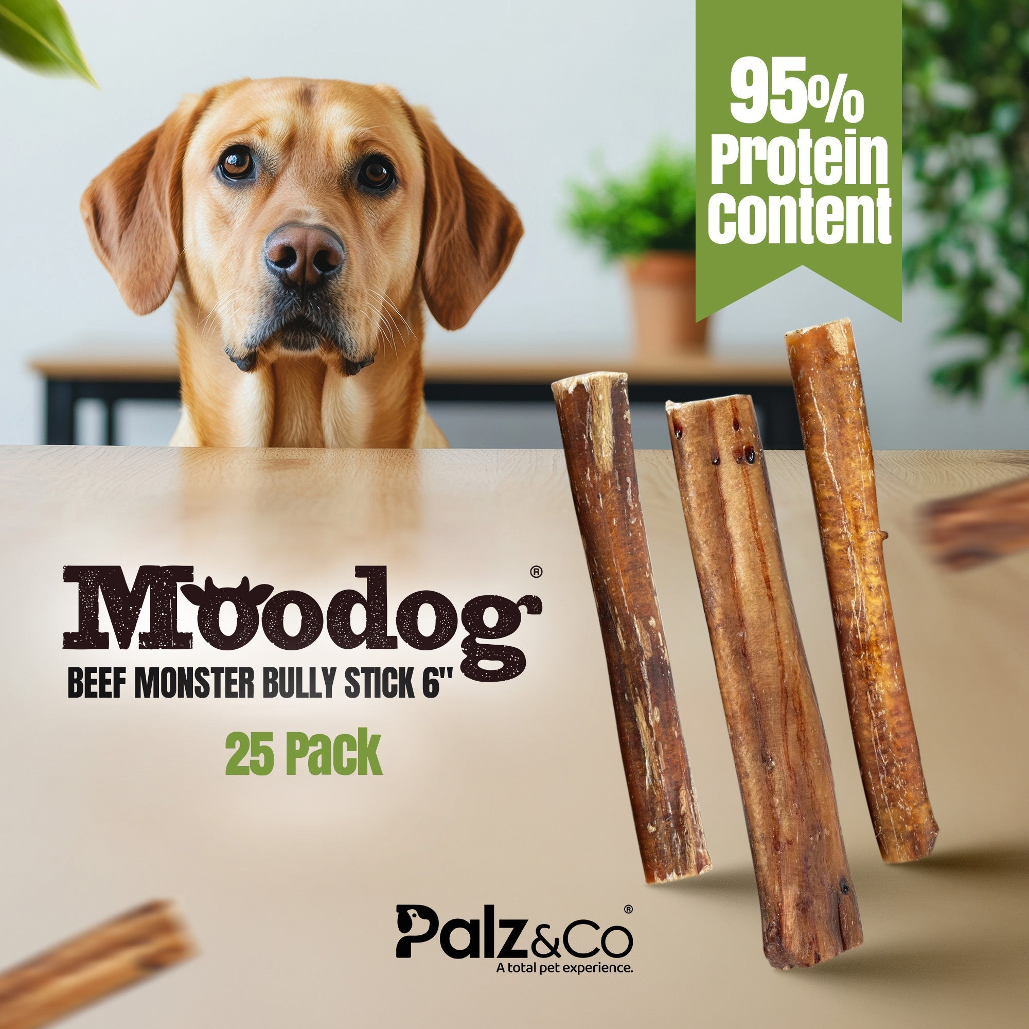 Moodog Beef Monster Bully Sticks 6"-12"- Pack of 25