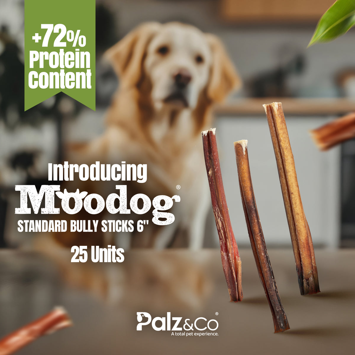 Moodog Beef Standard Bully Sticks 6" & 12" - Pack of 25