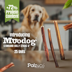 Moodog Beef Standard Bully Sticks 6" & 12" - Pack of 25