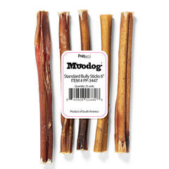 Moodog Beef Standard Bully Sticks 6" & 12" - Pack of 25