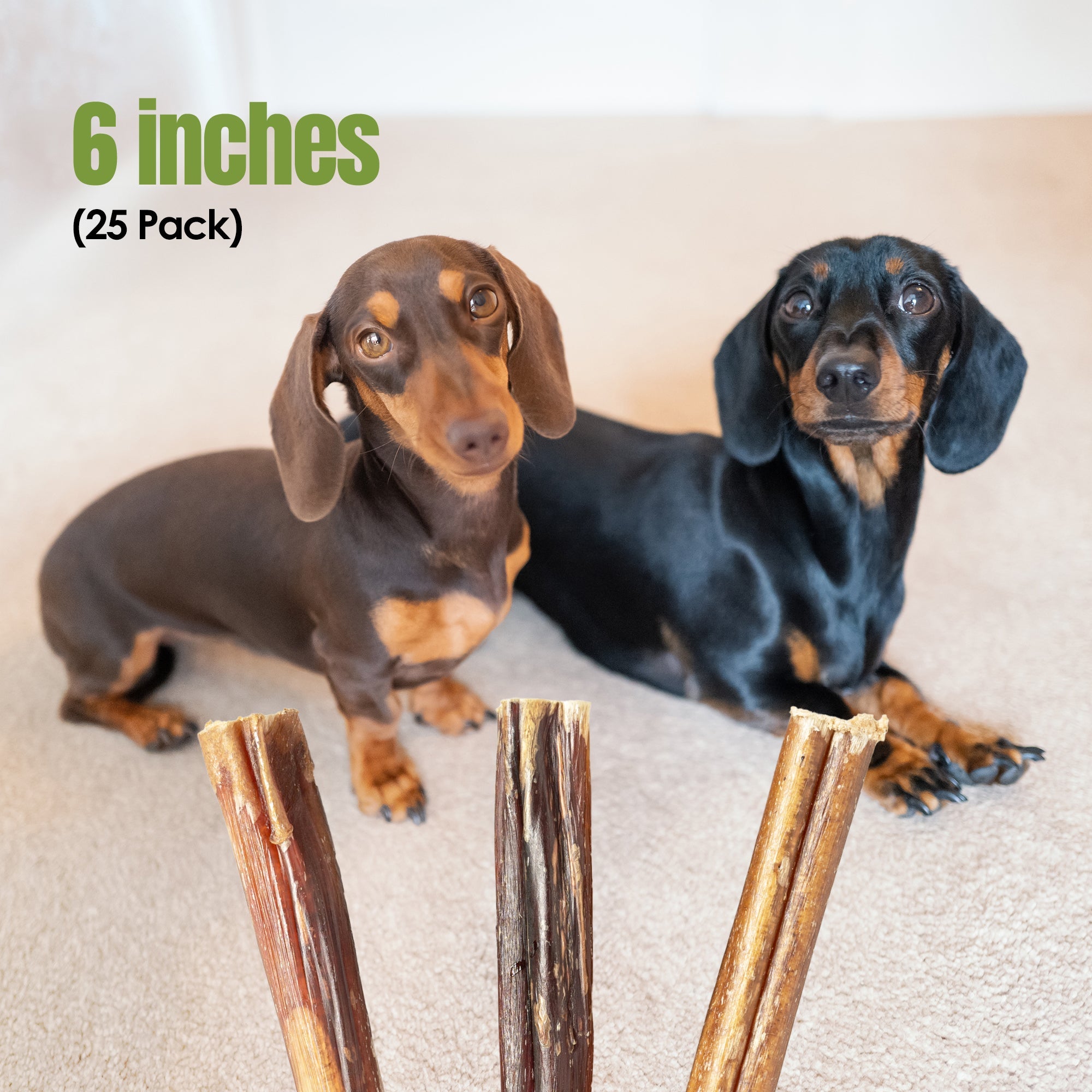 Moodog Beef Thick Bully Sticks 6-12"- Pack of 25