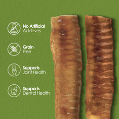 Moodog Beef Trachea Flat 6"x2" - Pack of 4