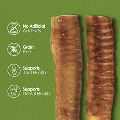 Moodog Beef Trachea Flat 6"x2", 4 Pack