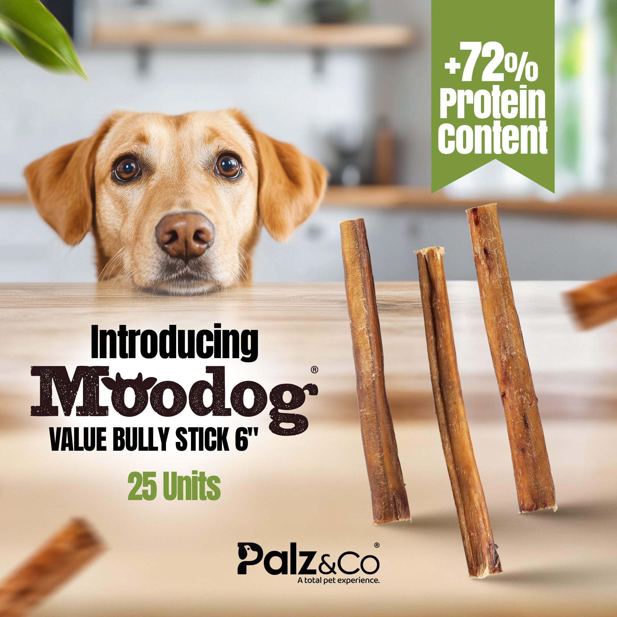 Moodog Beef Value Bully Stick 6" - Pack of 25