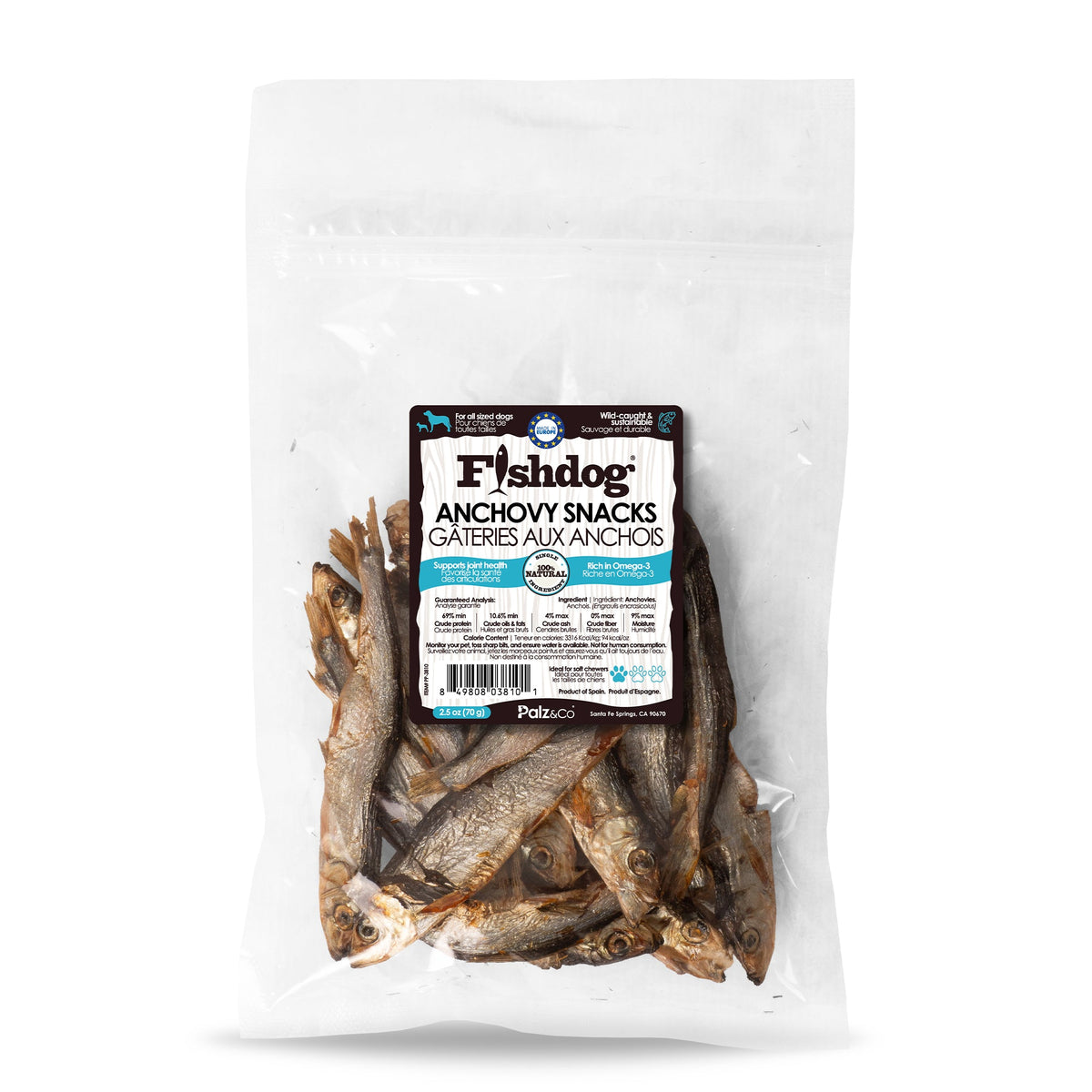 Fishdog Anchovy Snacks - 2.5 oz (70g)