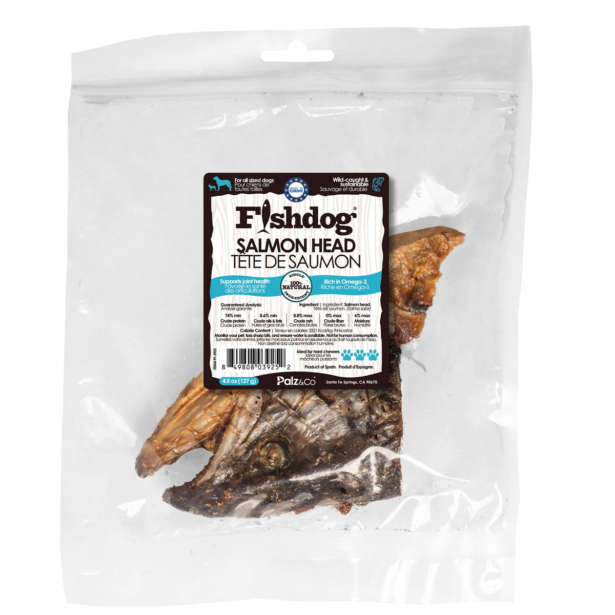 Fishdog Salmon Head (halves) - 4.5 oz (127g)