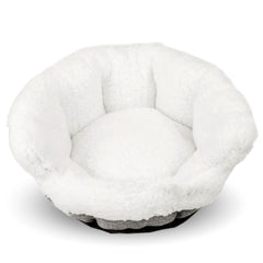Sherpa Glove Pet Bed - Gray Color, Sherpa Lining, 3 Sizes