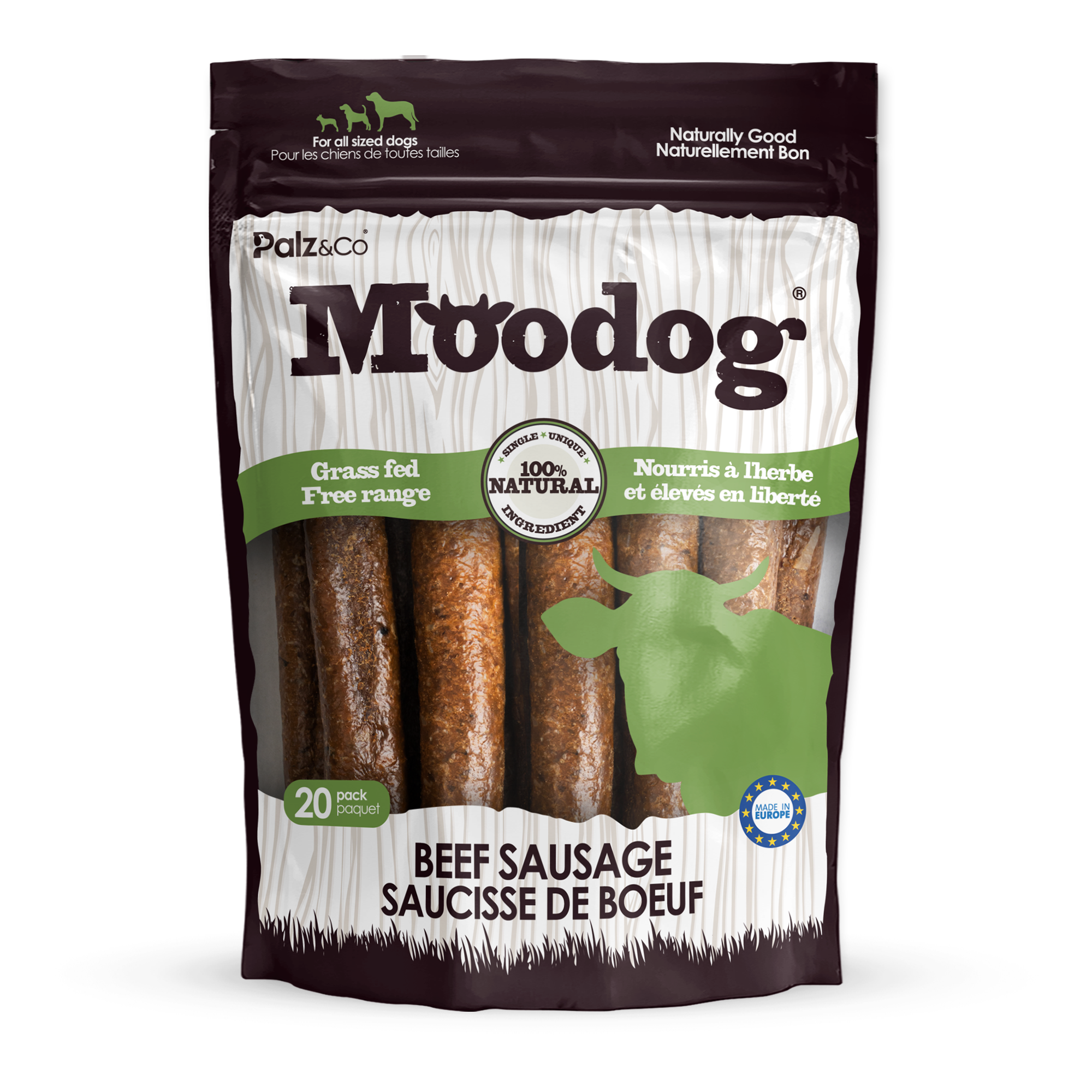Moodog Beef Sausage Dog Treats - 8 & 20 Pack Secondary image