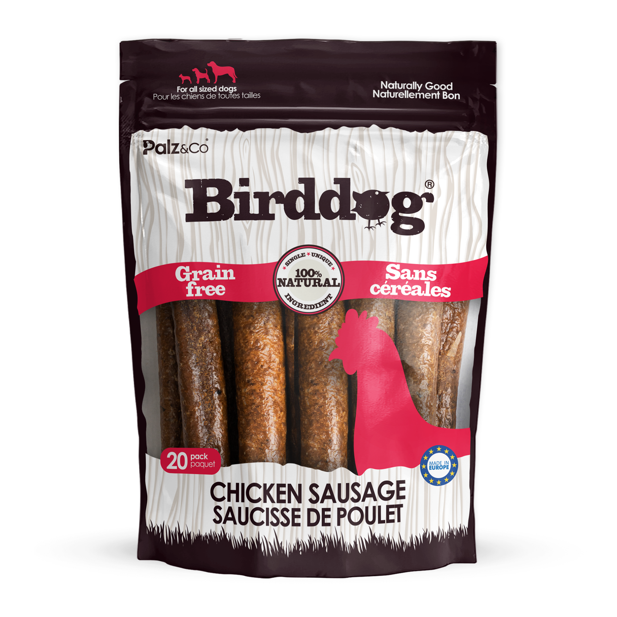 Birddog Chicken Sausage Dog Treats - 8 & 20 Pack
