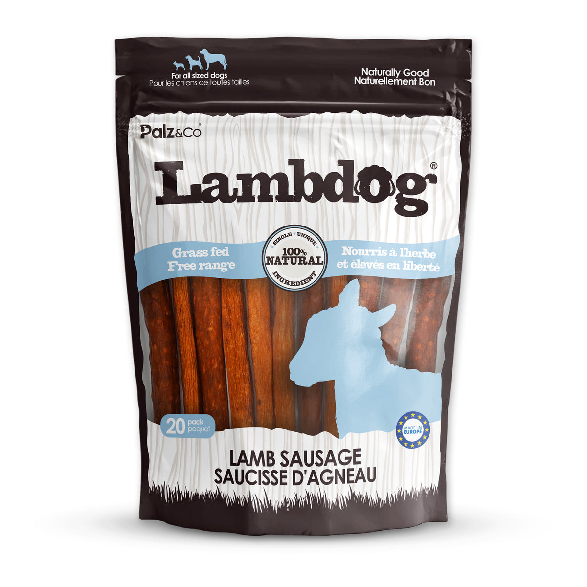 LambDog Lamb Sausage Treats, Pack of 8 & 20