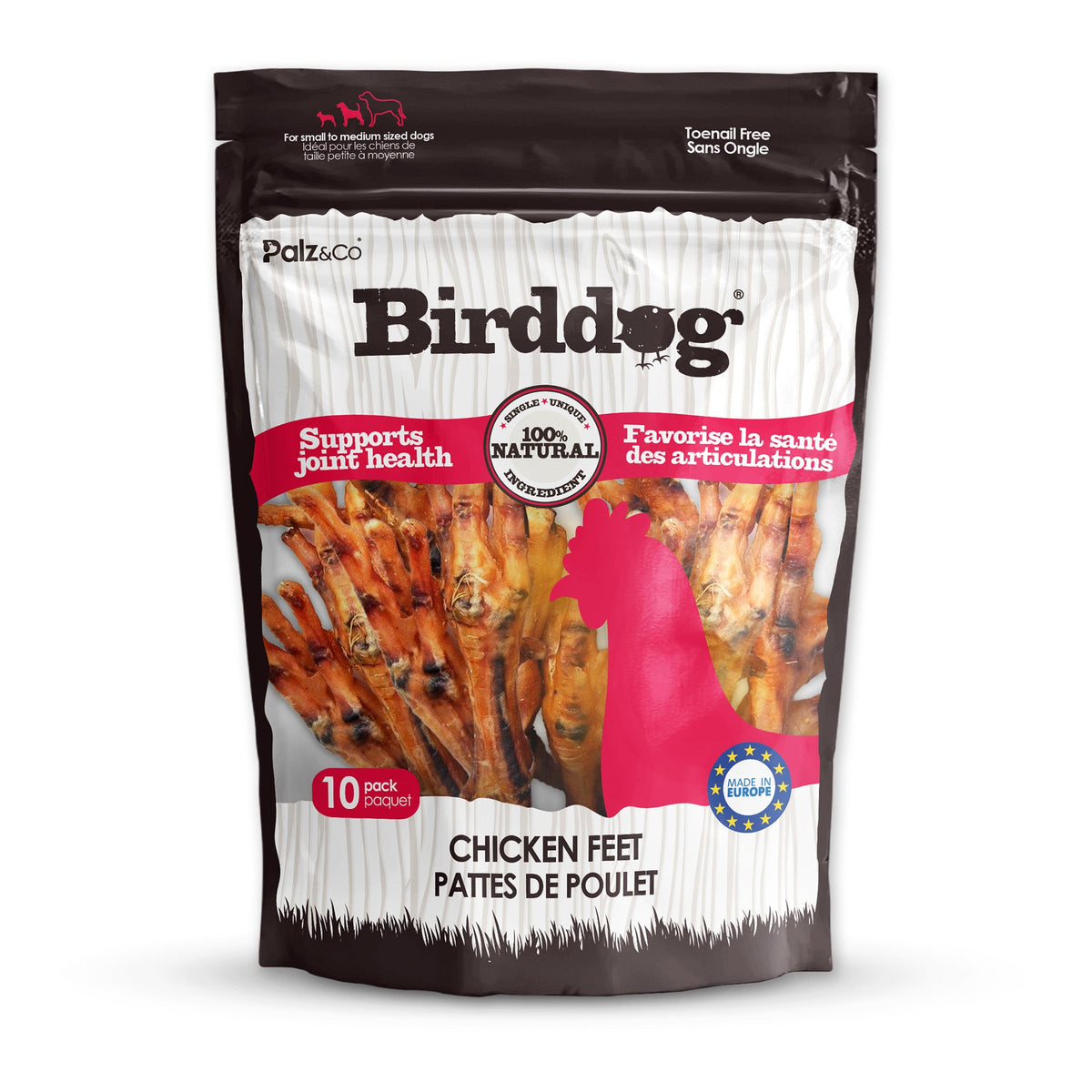 Birddog Chicken Feet Dog Treats - Pack of 10 and 35