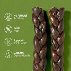 Moodog Braided Beef Gullet, 8" 2 Pack