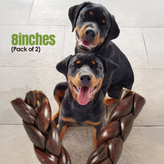 Moodog Braided Beef Gullet, 8" 2 Pack