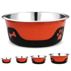 Thermocool Insulated Pet Bowls, No-Skid Base (Orange)