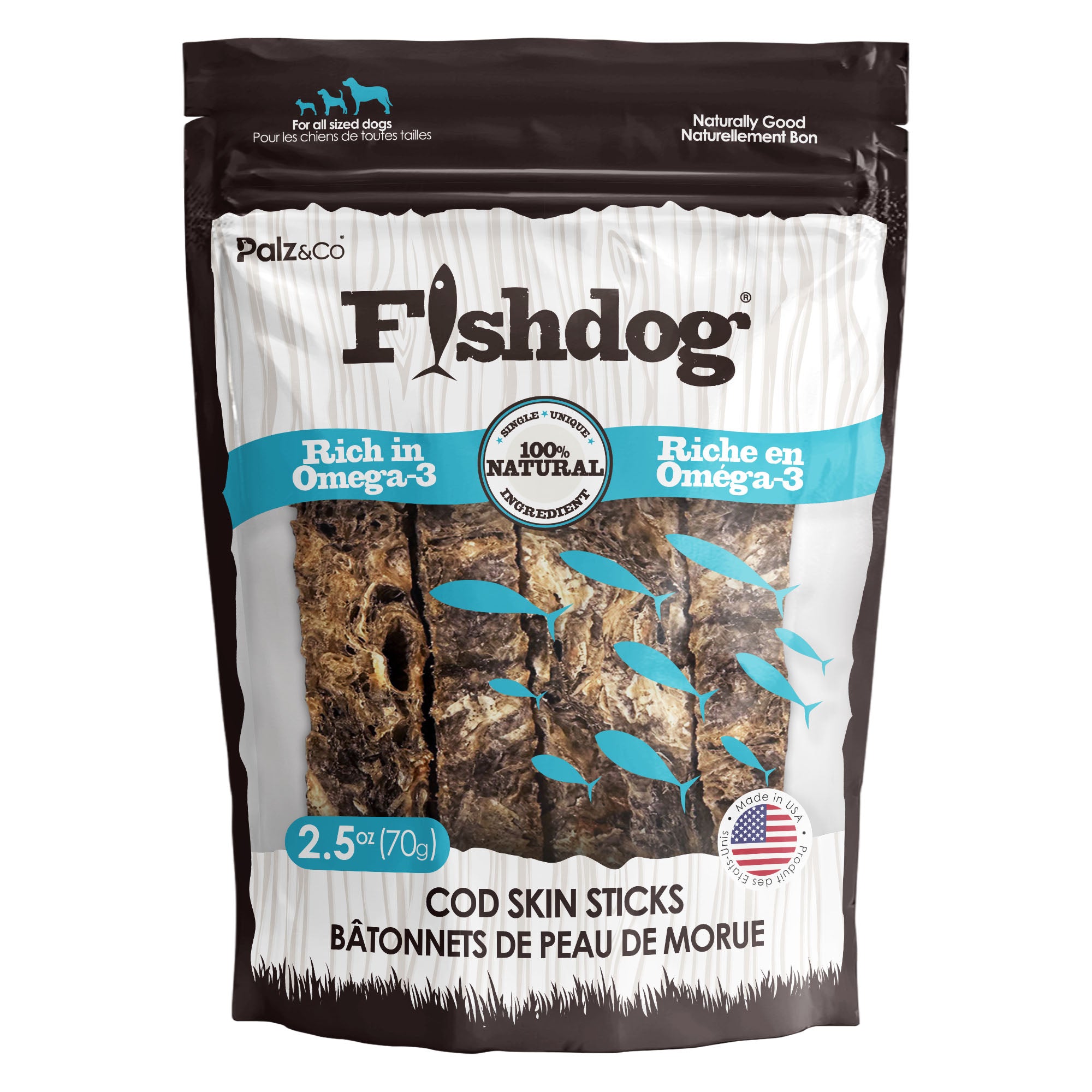 Cod Sticks Palzandco Fishdog Cod Sticks Dog Chew Treats, 2.5 oz – Palz&Co