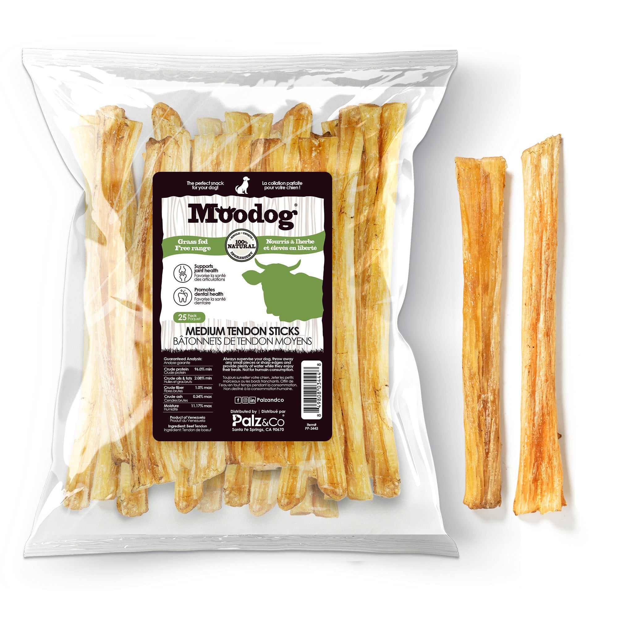 Moodog Beef Medium Tendon Stick - 25 Pack Secondary image