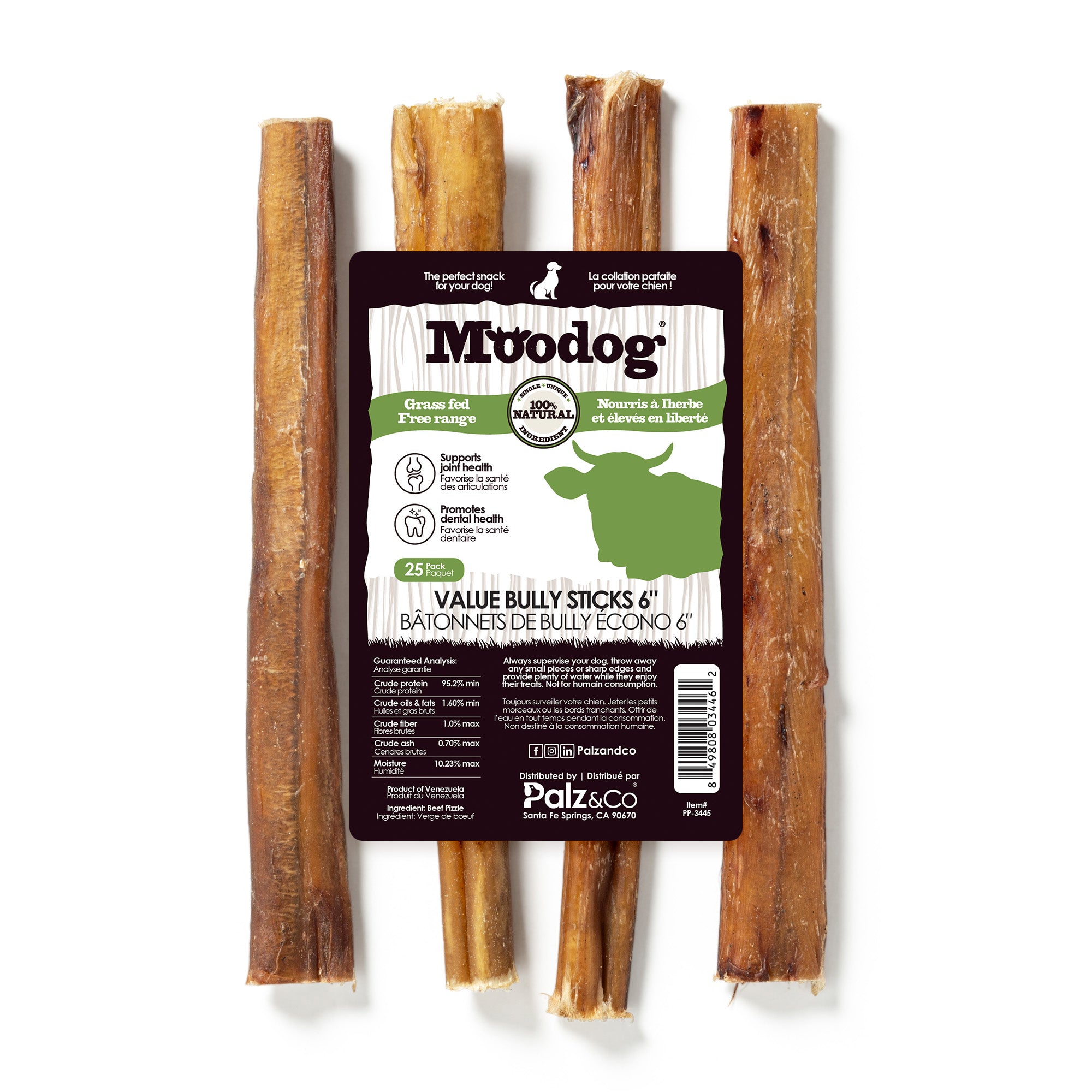 Moodog Beef Value Bully Stick 6" - Pack of 25 Main image
