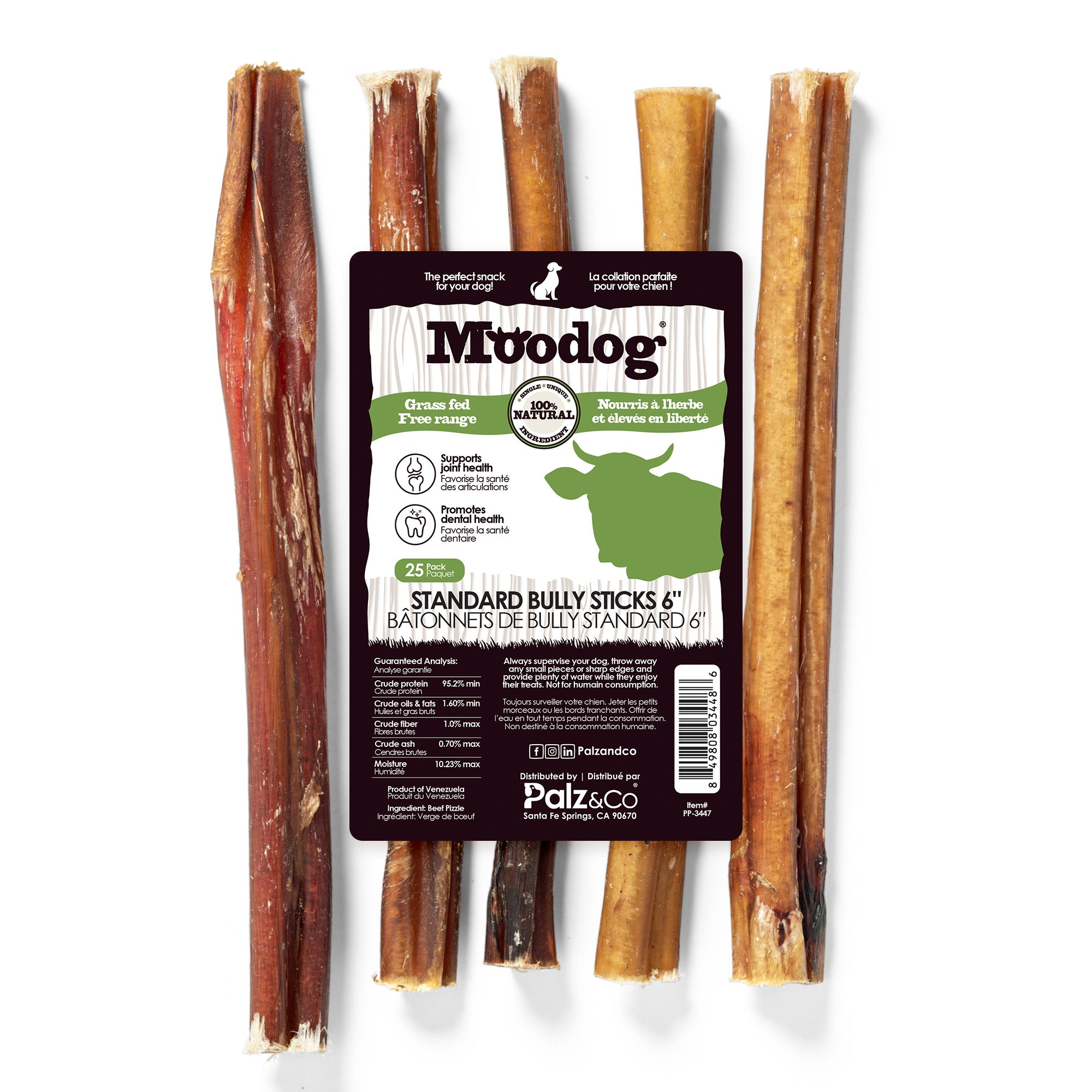 Moodog Beef Standard Bully Sticks 6" & 12" - Pack of 25 Main image